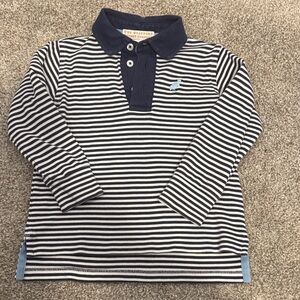The Beaufort Bonnet Company Navy and White Striped Polo